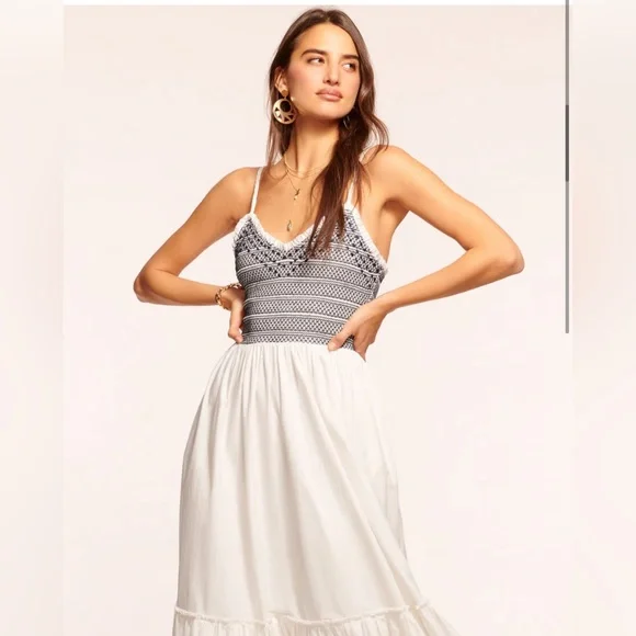 ✨Host Pick✨Ramy Brook Lucia Smocked Cotton Poplin Maxi Dress- Sz Small - Picture 2 of 7